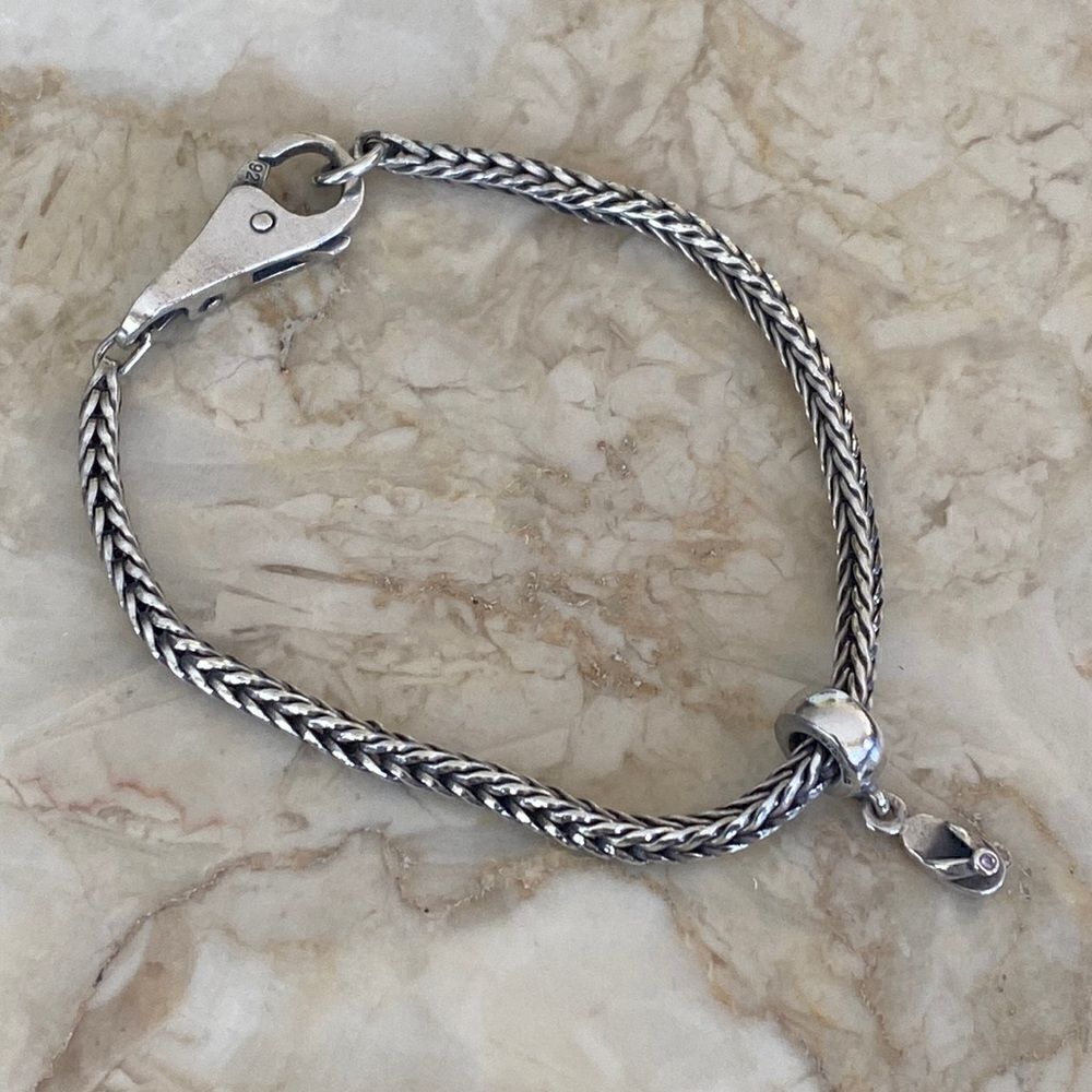 Trollbeads Sterling Silver Bracelet with Lock of Wisdom & Pandora Charm